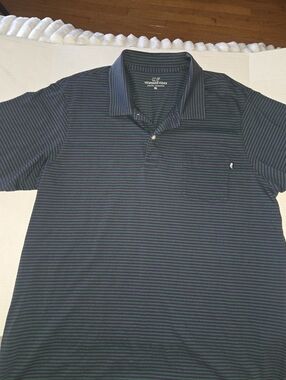 Vineyard Vines Purple and Green Thin-Striped Polo